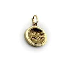 Médaillon Aphrodite Signature en or 14 carats de style classique