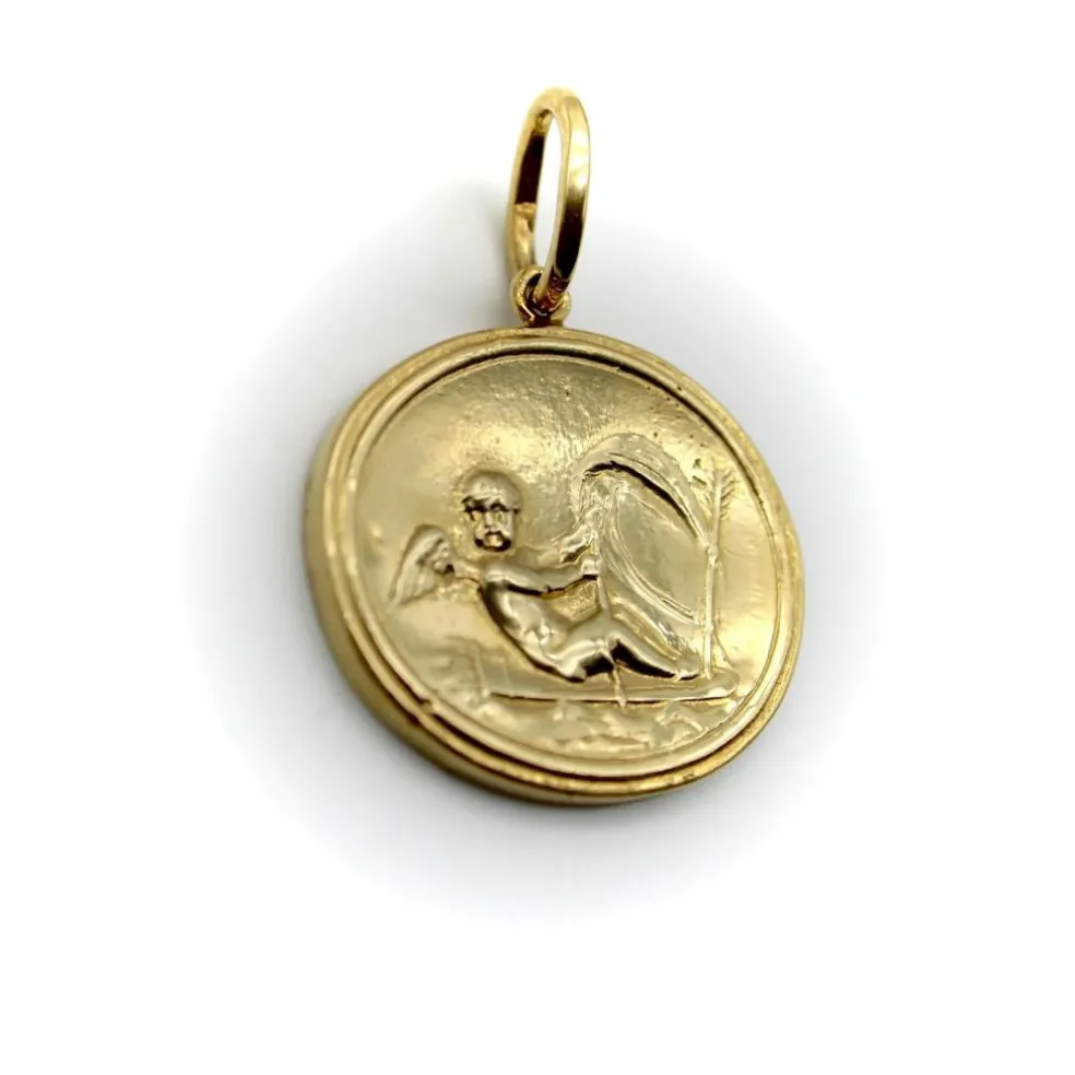 Médaillon Cupidon de style néo-classique signature en or