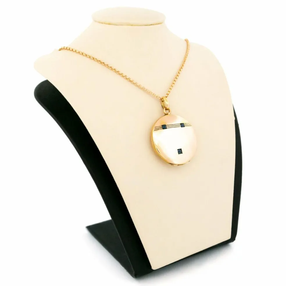 Médaillon de forme ronde en saphir