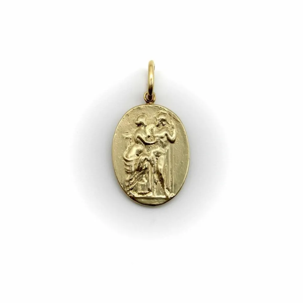 Médaillon de Vénus et Mars de renaissance classique de signature d'or