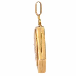 Médaillon en or avec émail, perles de rocaille