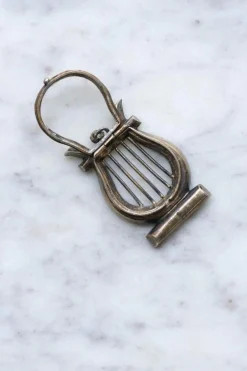 Médaillon Lyre argent et turquoises