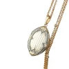 Médaillon navette Art Nouveau or et diamants