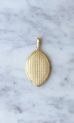 Médaillon navette Art Nouveau or et diamants