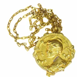 Médaillon or, avec diamants
