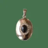 Médaillon or rose ancien cabochon grenat et perles