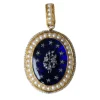 Médaillon ouvrant Or jaune Argent Email Diamants Perles