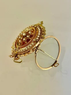 Médaillon Porte Souvenir Or et Perles Fines