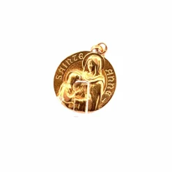 Médaillon Sainte Anne Or Jaune 18k