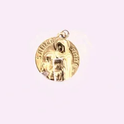 Médaillon Sainte Anne Or Jaune 18k