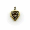 Médaillon victorien en or 18 carats avec cœur incrusté de diamants taille rose