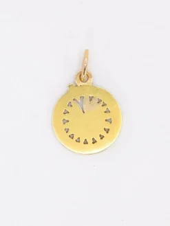 Medaille vintage Je t’aime or jaune émail