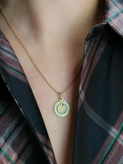 Medaille vintage Je t’aime or jaune émail