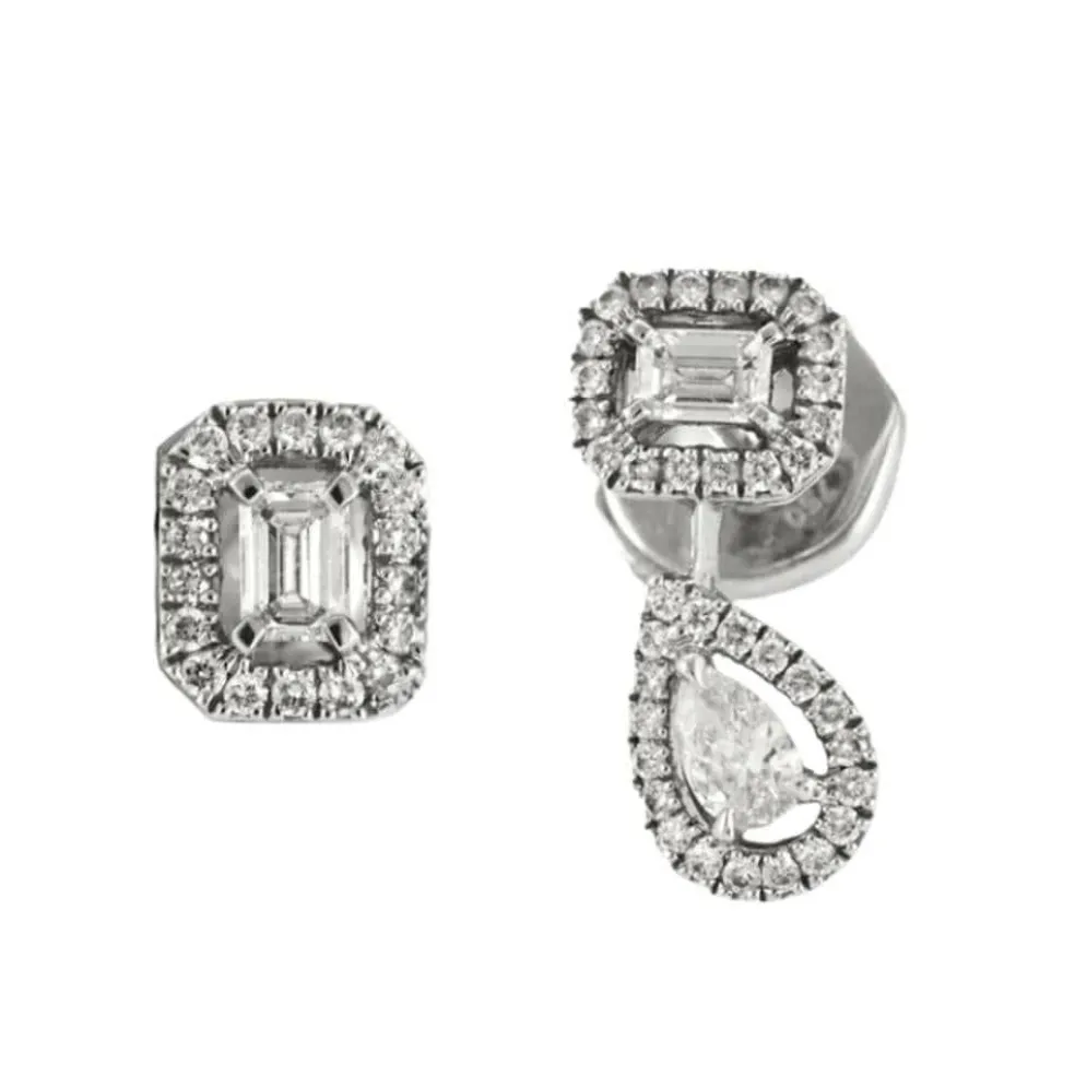 MESSIKA- Boucle d'oreilles " My Twin 1+2" en or gris et diamants