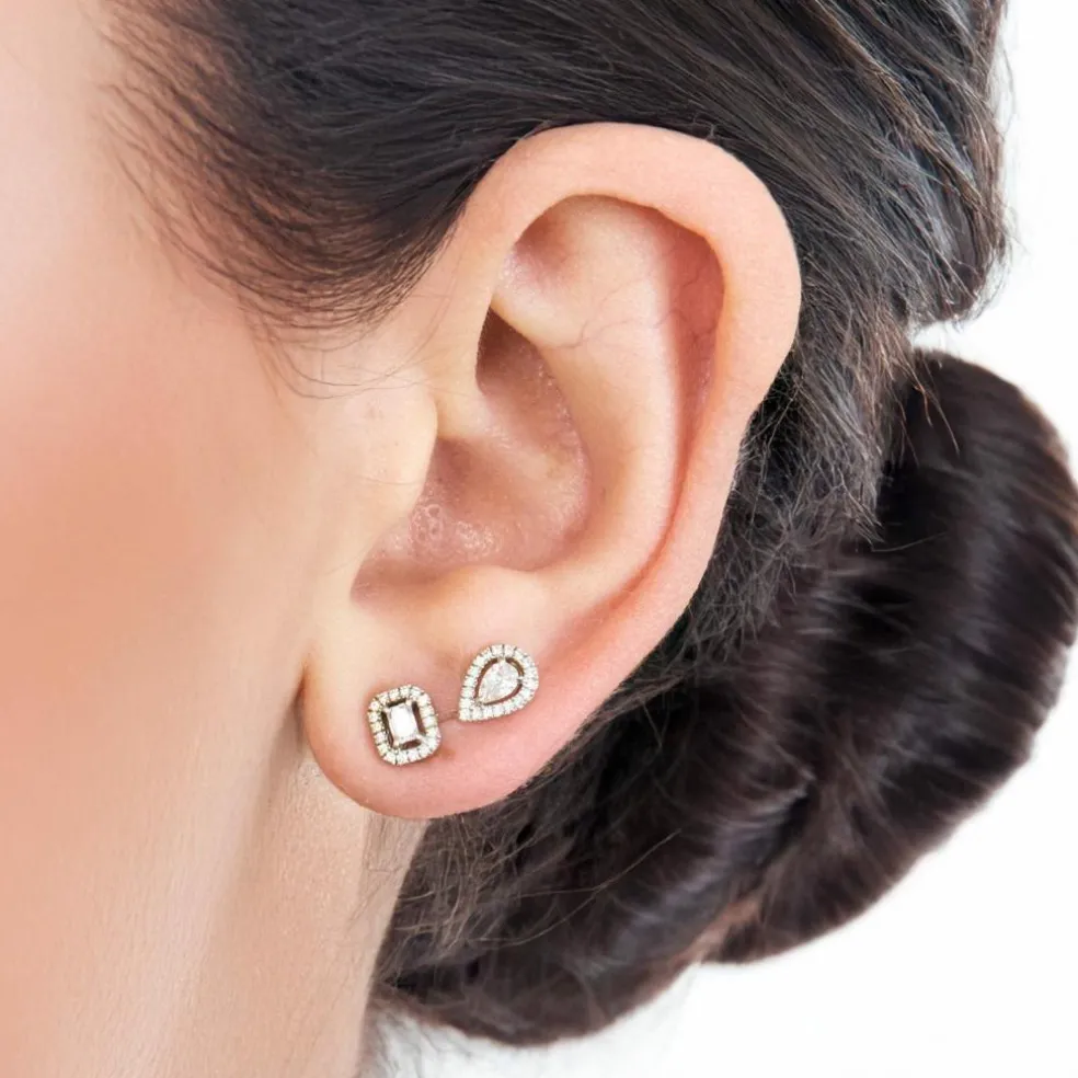 MESSIKA- Boucle d'oreilles " My Twin 1+2" en or gris et diamants