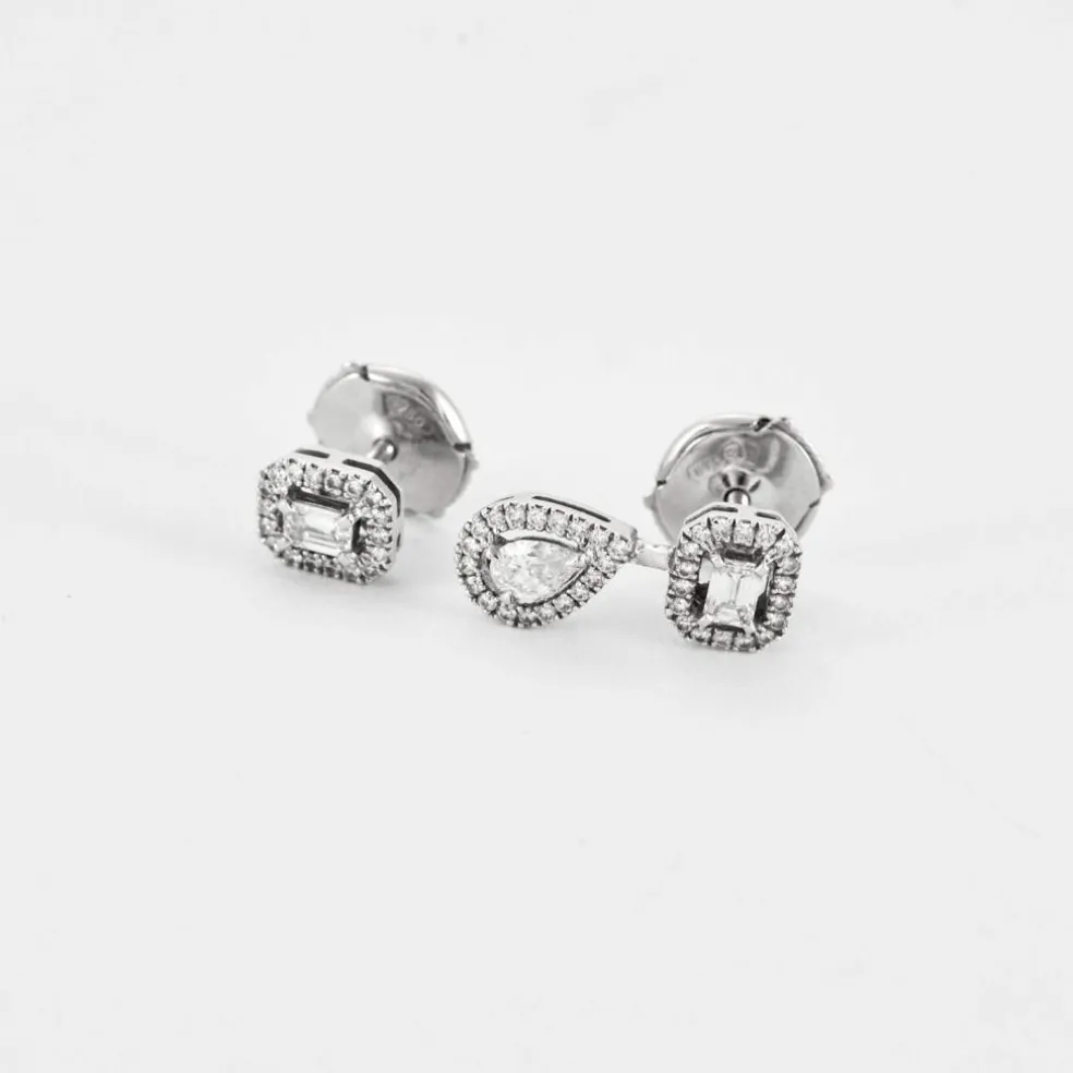 MESSIKA- Boucle d'oreilles " My Twin 1+2" en or gris et diamants