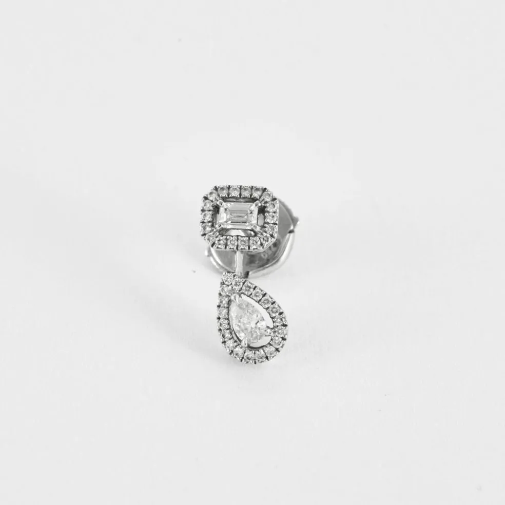 MESSIKA- Boucle d'oreilles " My Twin 1+2" en or gris et diamants