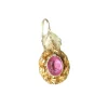 Mono boucle d'oreille ancienne or et pierre rose