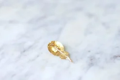 Mono boucle d'oreille ancienne or et pierre rose