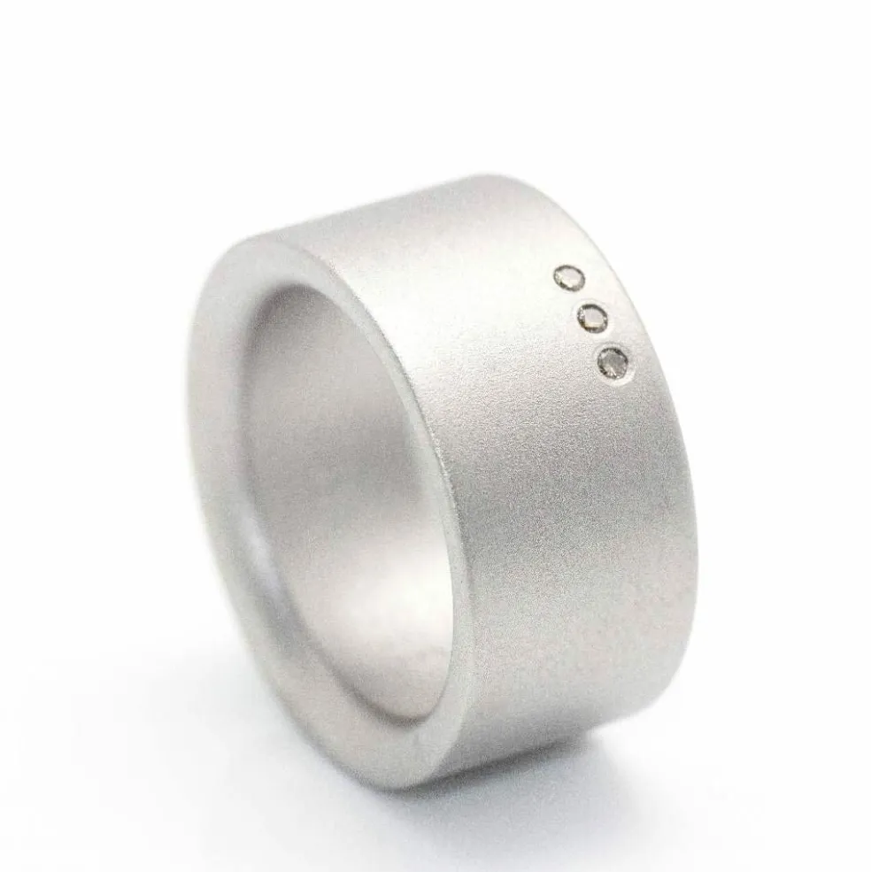 NIESSING - Bague en Acier et Diamants