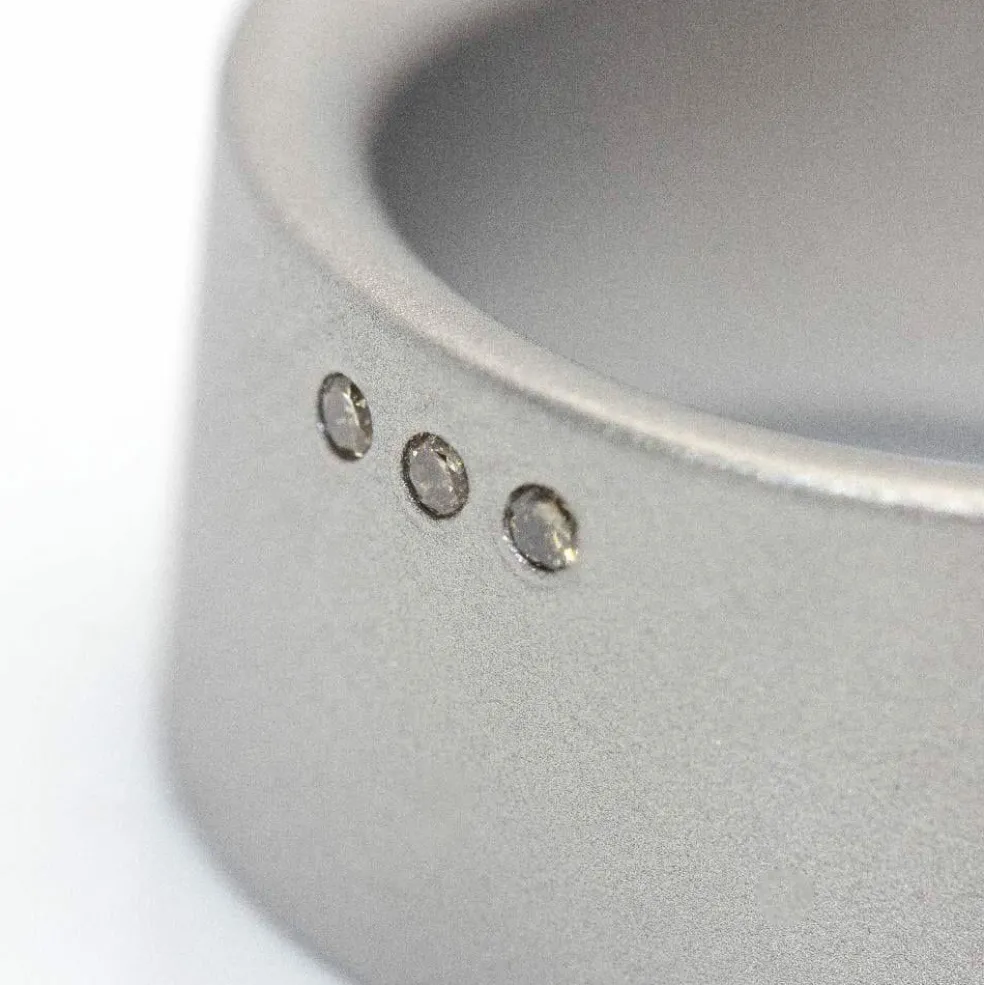 NIESSING - Bague en Acier et Diamants