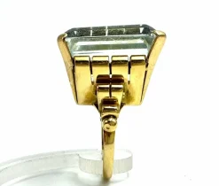 Énorme bague aigue-marine de 35 ct, taille émeraude.