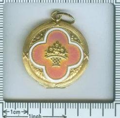 Or, Médaillon émaillé