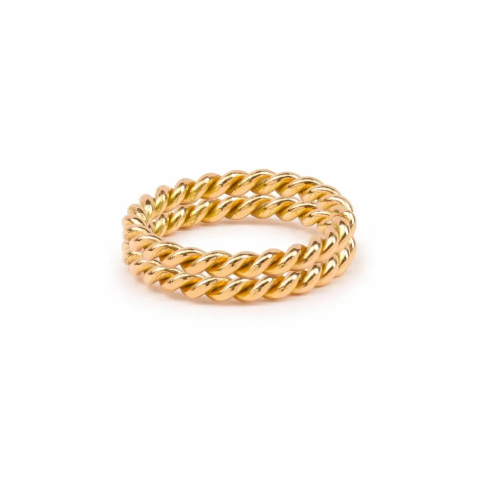 Paire d'Alliances Torsadées Or Jaune
