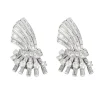 Paire d’anneaux d’oreilles or gris ornés de diamants