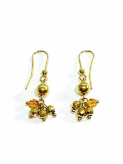 Paire de boucle d'oreilles en or et perles