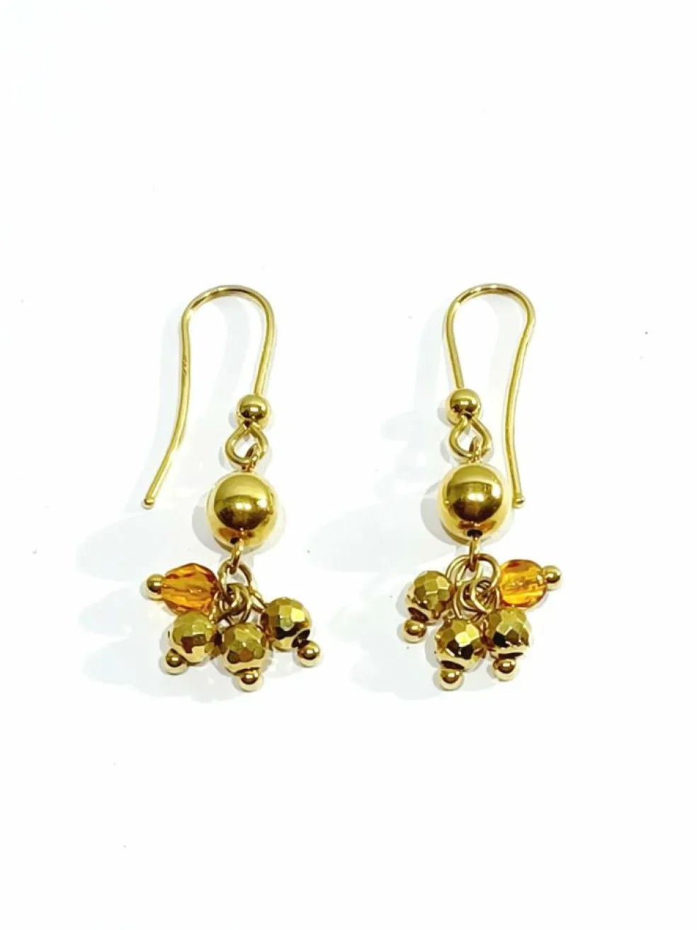 Paire de boucle d'oreilles en or et perles