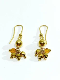 Paire de boucle d'oreilles en or et perles