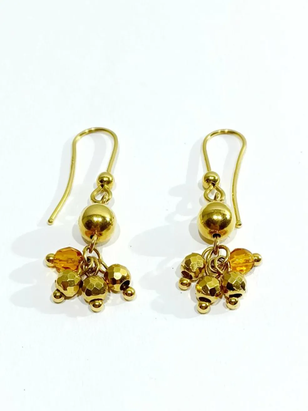 Paire de boucle d'oreilles en or et perles