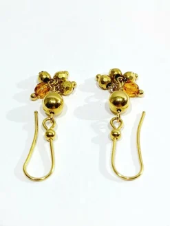 Paire de boucle d'oreilles en or et perles
