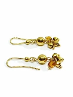Paire de boucle d'oreilles en or et perles