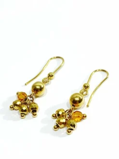Paire de boucle d'oreilles en or et perles