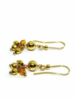 Paire de boucle d'oreilles en or et perles