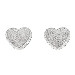 Paire de boucles d'oreilles en or gris et diamants
