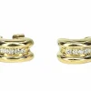Paire de boucles d’oreilles en or jaune 18 carats et diamants