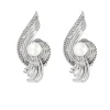 Paire de Boucles d’oreilles or gris et perle