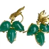 Paire de boucles d’oreilles Or jaune Aventurines