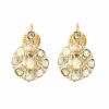 Paire de boucles d'oreilles "Dormeuses" en or jaune et or blanc et diamants