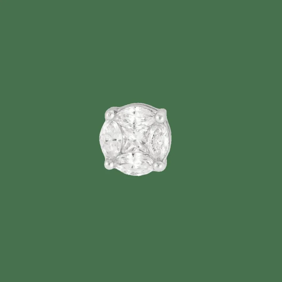Paire de boucles d’oreilles en or blanc serties de diamants