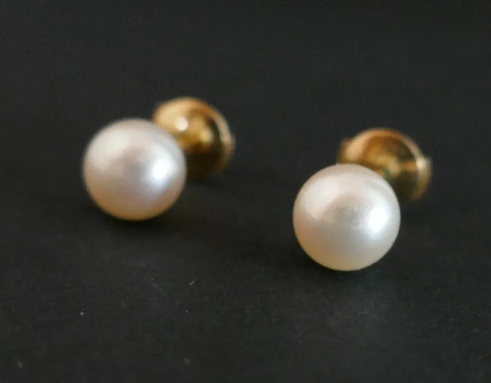 Paire de Boucles d'Oreilles Perles de Culture