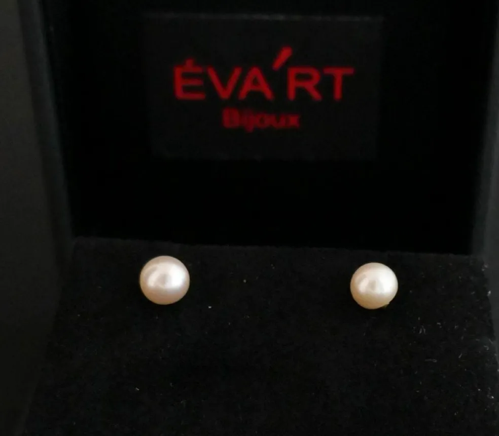 Paire de Boucles d'Oreilles Perles de Culture