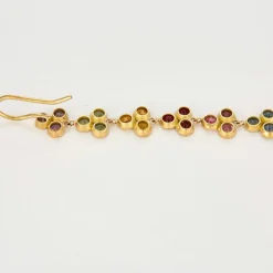 Paire de boucles d’oreilles saphirs multicolores