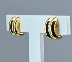 Paire de boucles d’oreilles en or jaune 18 carats et diamants