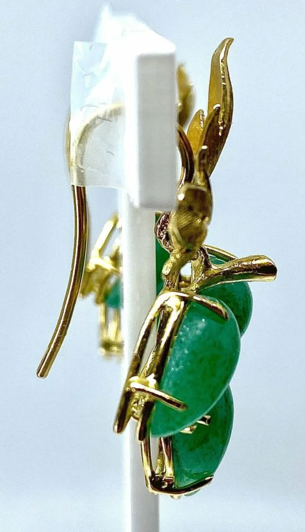 Paire de boucles d’oreilles Or jaune Aventurines