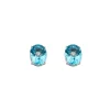 Paire de boutons d'oreilles en or blanc ornées de 2 topazes et 2 diamants