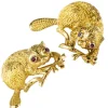 Paire de Broches Castors en or